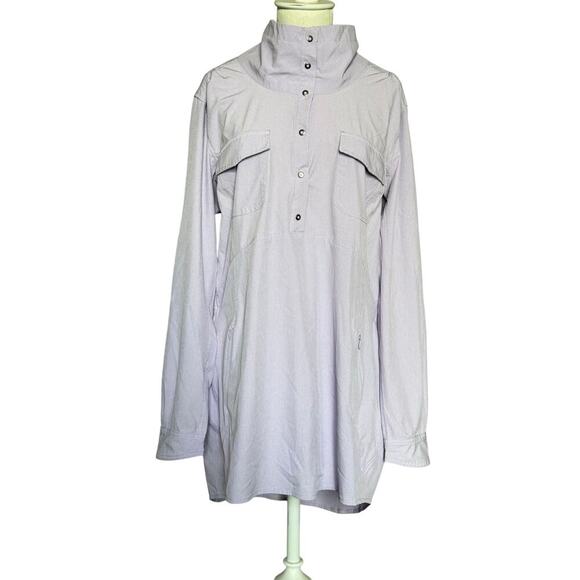 Duluth Trading Co Shirt Womens L Sol Survivor Sun Protection 1/4 Snap Tunic - Picture 6 of 8